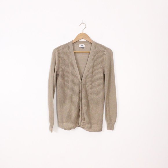 *Old Navy Beige Knit Button Up Cardigan - Picture 1 of 6